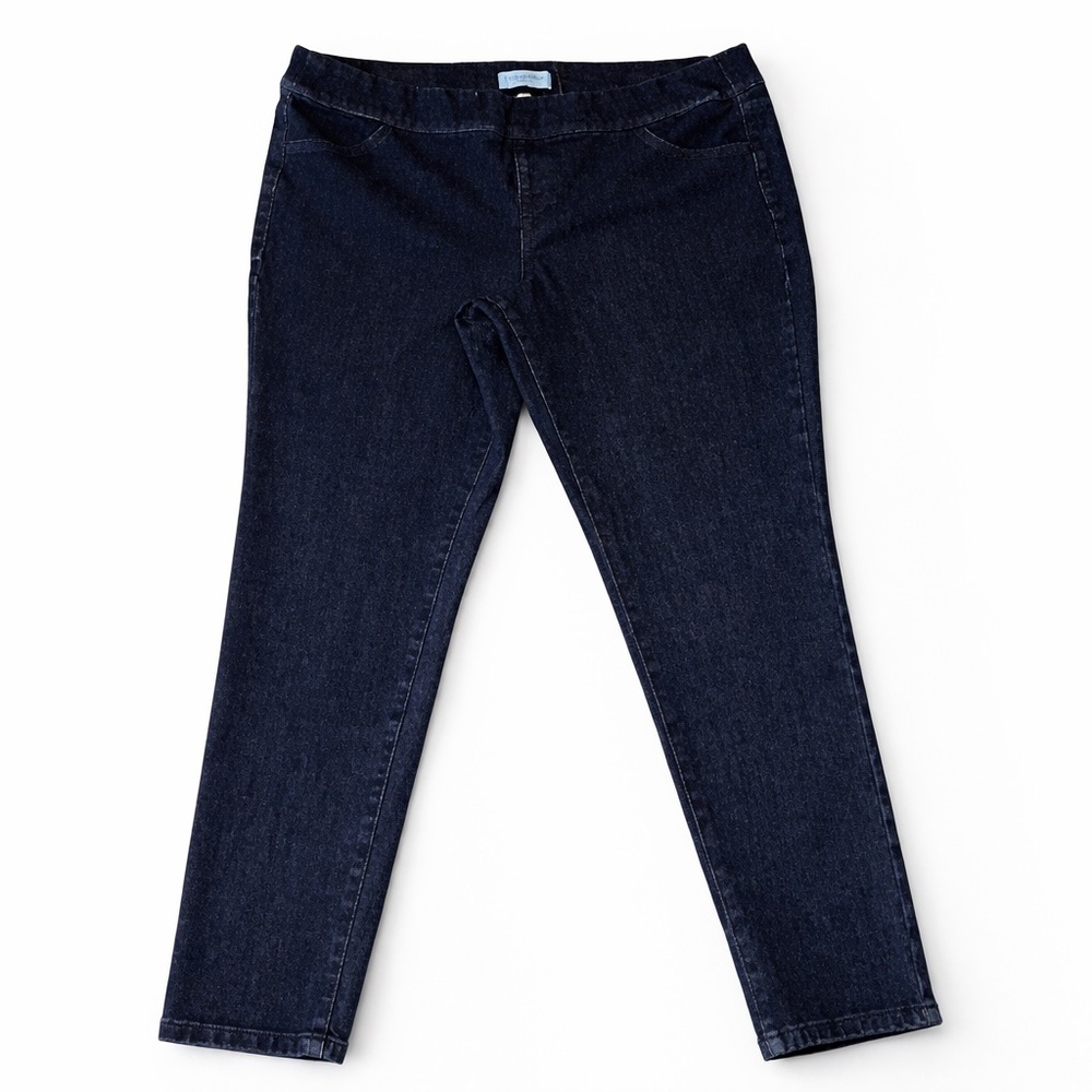 Lane Bryant Size 20P 20 Petite Dark Wash Pull On Stretch Skinny Denim Jeggings